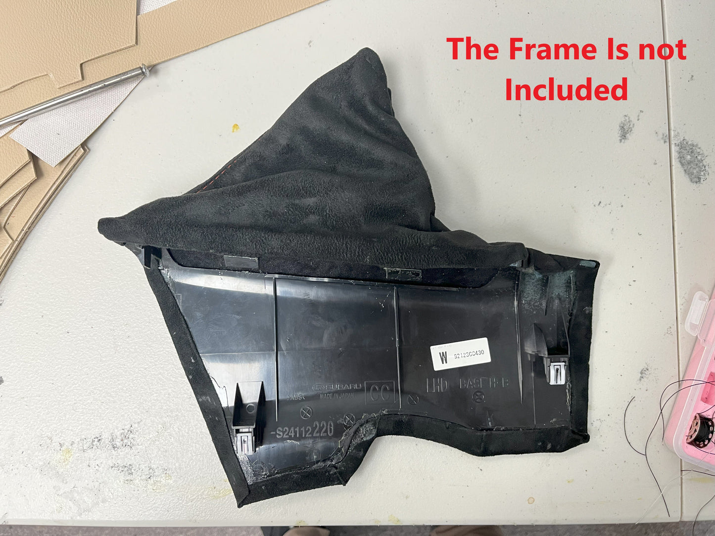 Custom Made Suede Emergency Brake Boot for Subaru BRZ 2013 - 2024 Red Stitching-4