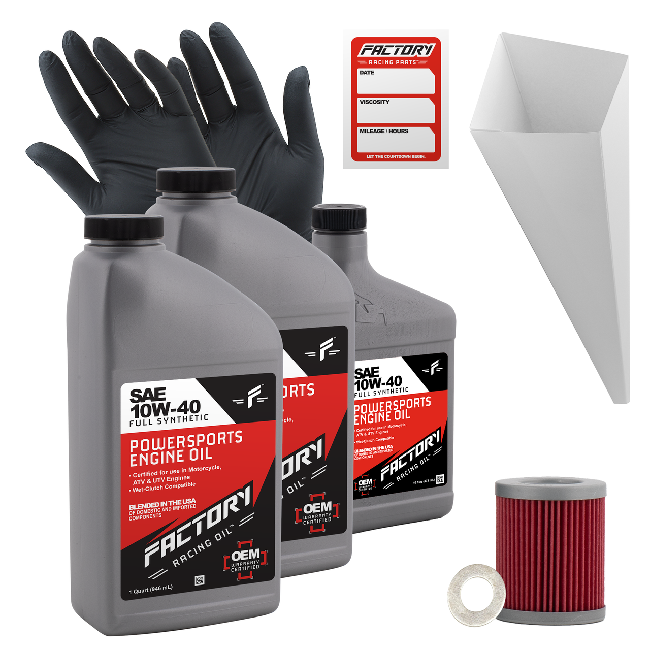 Factory Racing Parts SAE 10W-40 Full Synthetic 2.5 Quart Oil Change Kit fits Suzuki LT-Z250 Quadsport-0