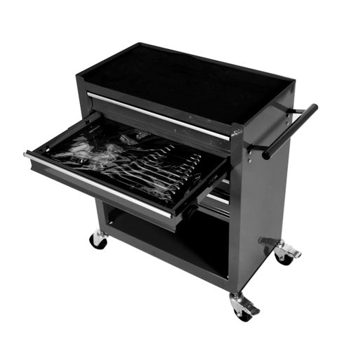 4-Drawer Rrolling Tool Box, 24.4 With 4 Wheels And Drawers With Tools, For Garage, Warehouse, Workshop, Shop,BLACK