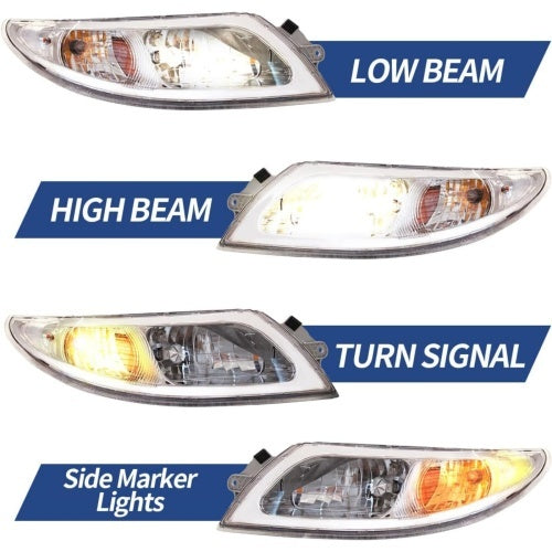 Headlights Assembly Fit For International Durastar 4200 4300 4400 4900 Truck, 2002-2018 International 4300 Pair Driver Left Side And Passenger Right Side