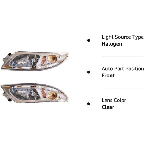 Headlights Assembly Fit For International Durastar 4200 4300 4400 4900 Truck, 2002-2018 International 4300 Pair Driver Left Side And Passenger Right Side