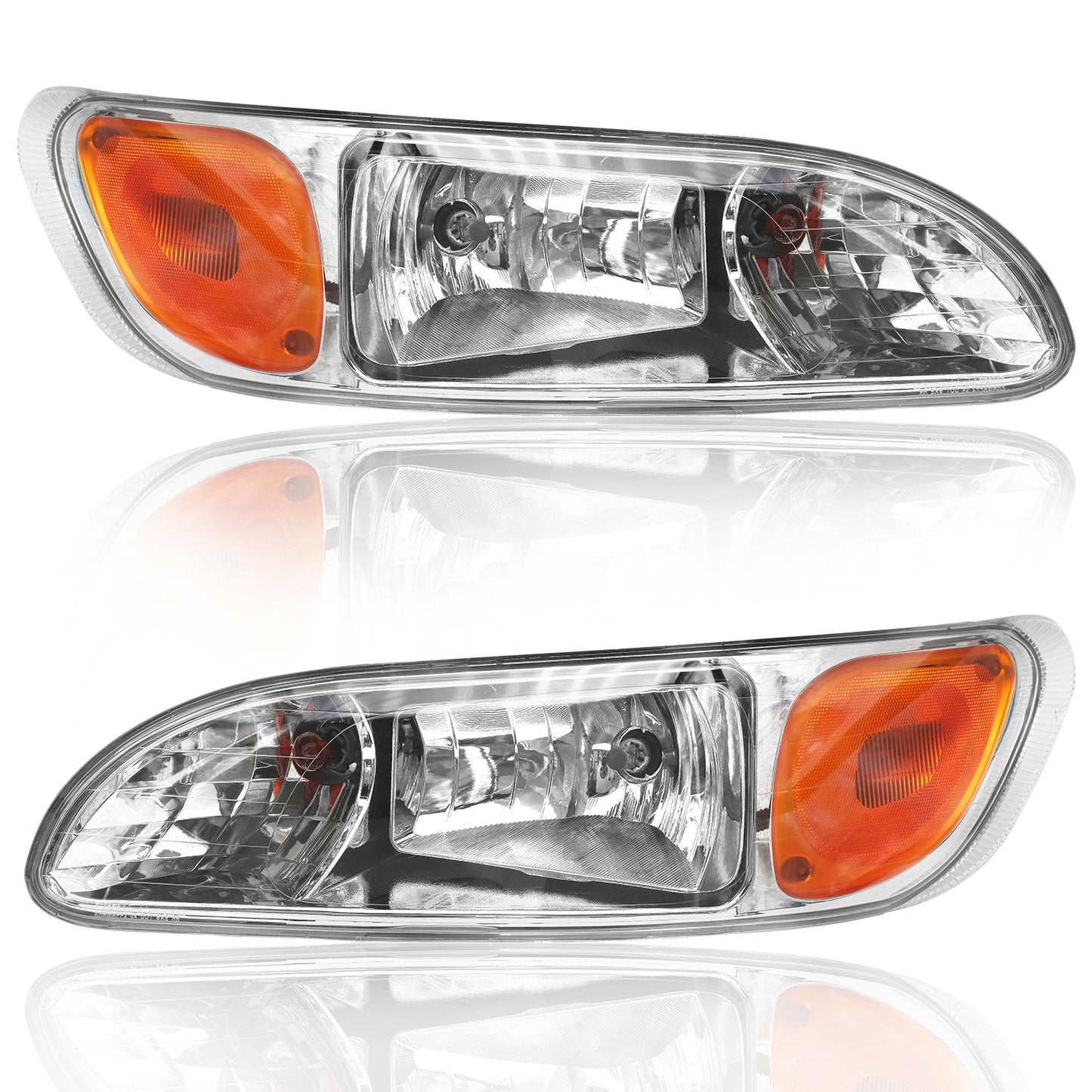 2005-2016 Peterbilt 386 American Version Headlights, Halogen Assembly, Black Version