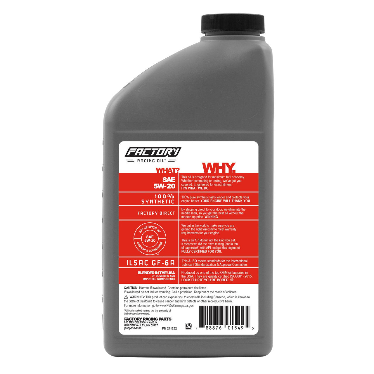 Factory Racing Parts Basic Oil Change Kit Compatible with Chrysler 300 5.7L 2005-2007 5W-20 Oil - 7 Quarts-2
