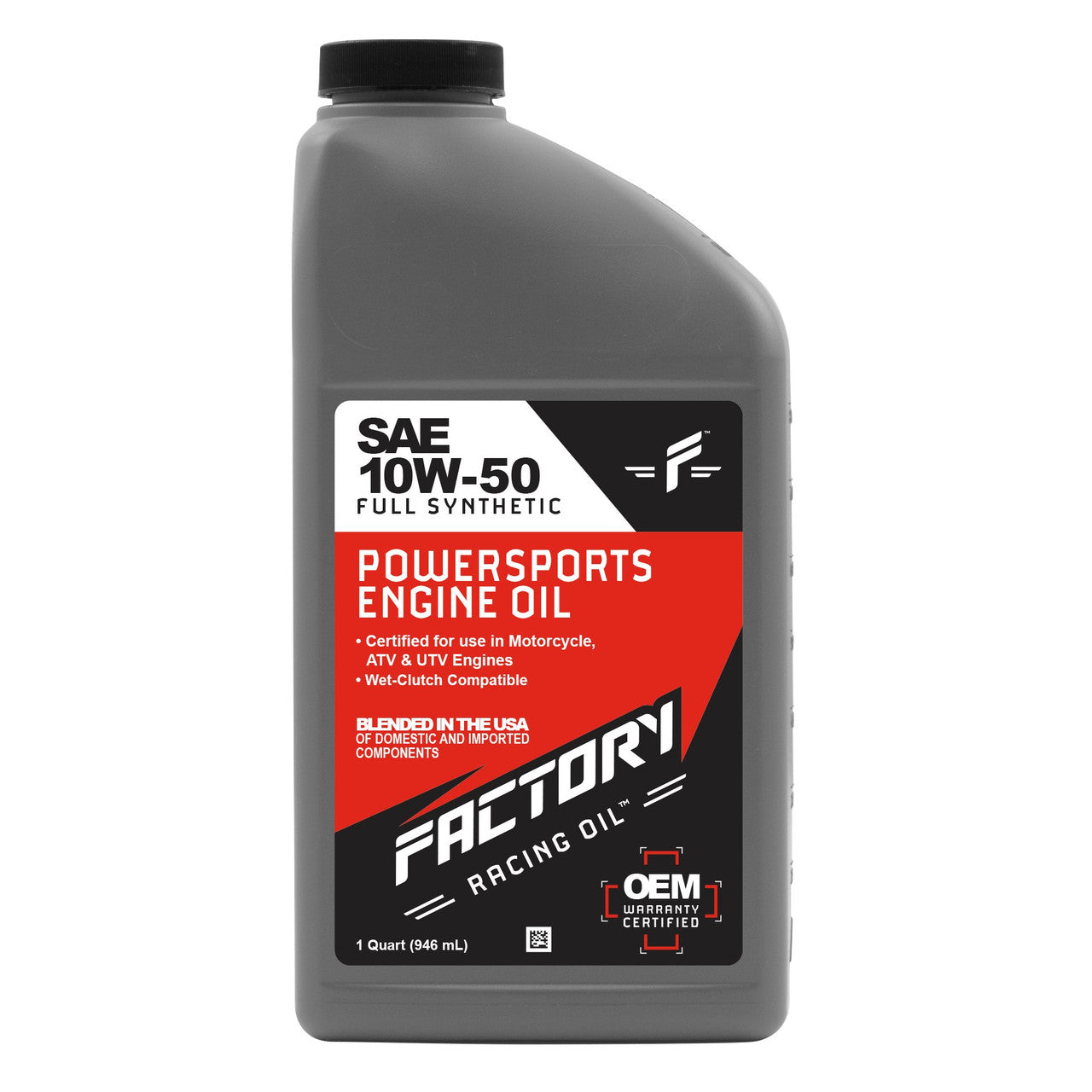 Factory Racing Oil 10W-50 Full Synthetic Powersports Engine Oil - API SN JASO MA/MA2 -6 Quart Pack-1