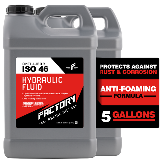 Factory Racing Oil 214803 Twin Pack Anti-Wear ISO 46 Hydraulic Fluid - 5 Gallons (2x2.5 Gal bottles)-0