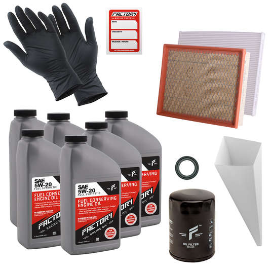 Factory Racing Parts Deluxe Oil Change Kit for Ford Edge 3.5L, Lincoln Continental 3.7L, MKX 3.7L, MKZ 3.7L 5W-20 Full Synthetic - 6 Quarts-0